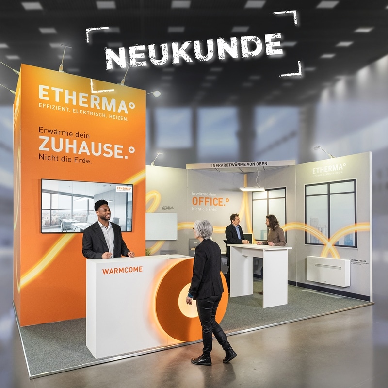 Konzeption, Produktion und Fullservice-Betrieb eines designstarken, skalierbaren und wiederverwendbaren Messebaukastens bis 25 m² im Markenlook.